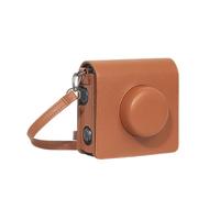TQUXNGA Funda protectora para cámara, bolsa de almacenamiento con textura de piel, color negro y marrón para cámaras de serie ancha, resistente al agua, poliuretano, Brown