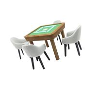 TQUXNGA Juego de sillas de mesa Mahjong en miniatura realistas para accesorios de casa de muñecas a escala 1/12, modelo de manualidades, decoración de escena de proyecto, figura de silla de mesa