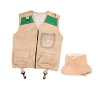 TQUXNGA Kits de exploradores al aire libre, chaleco y sombrero, juego de aventuras de la naturaleza, lavable, para niños y niñas, kit de disfraces de Halloween