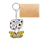 TQUXNGA Llavero acrílico con sobre para llaves, tarjetas de trabajo y pertenencias de transporte diario, ligero y portátil para adolescentes y niños, B, Talla única