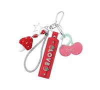 TQUXNGA Llavero de hongos de cerezas dulces, accesorio de joyería de moda para mujeres y niñas, dije de bolsa de fresa, a, Talla única