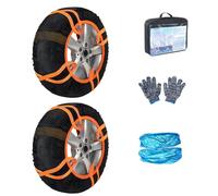 TQUXNGA Paquete de 2 dispositivos de agarre de nieve silenciosos con función de montaje rápido, tecnología de reducción de ruido para viajes tranquilos en cadenas de nieve de coches, alternativa