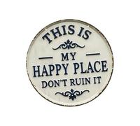 TQUXNGA Placas de pared de hierro con cita humorística This Is My Happy Place Do Not Ruin It, letrero de pared para decoración de interiores y exteriores, letrero de bienvenida de metal