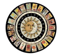 TQUXNGA Tapete de adivinaciones con patrón de cartas de tarot, altares, tarots, bloc de cartas de astrología, péndulos, tapete para adivinaciones, curaciones energéticas, péndulos de astrología