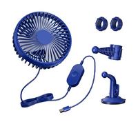 TQUXNGA Ventilador de escritorio giratorio de 360 grados con base de succión y montaje en silla, 3 velocidades, portátil para coche, camión, tienda, hogar, oficina, ventilador de coche con soporte de
