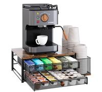 TQVAI Cajón para Almacenaje Cápsulas para 60 Cápsulas, 2 Niveles Cafetera Capsulas Organizador, Capsulas Cafe Compatibles Dolce Gusto Cajones, Negro