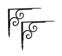 TQVLNMCR 2 Soportes de estantería Negros, Soportes de estantería en ángulo Recto de 90 Grados, Soportes flotantes de Metal, Soporte de estantería de Pared Conectado a Muebles(I,14x19cm/5.5 * 7.5in)