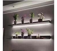 TQVLNMCR Estantes de Pared con luz LED, estantes flotantes de exhibición con Almacenamiento, Que iluminan la Pared de Forma ordenada y Atractiva.(Noir,120x23x7.5cm)