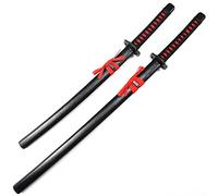 TQVLNMCR Katana de bambú, Espada samurái con Vaina, bokken Hecho a Mano for Entrenamiento de Kendo, exhibición en casa, Cosplay, colección de 2 Piezas