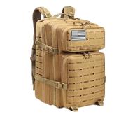TQVLNMCR Mochila táctica de Ataque Militar de 55 l, Mochila de Senderismo, Bolsa de Viaje Impermeable, Unisex, for Exteriores, Acampada, montañismo, Caminatas, Ciclismo, Escalada(Khaki)