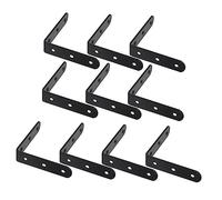 TQVLNMCR Soportes en L de Metal Resistentes de 2 mm de Grosor, Soportes en ángulo Recto de 90 Grados, de Color Negro, for estantes y