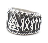 TQWSVUM Anillo Circular de Acero Inoxidable Vikingo Valknut Para Hombre, Mitología Nórdica, Símbolo de Odin, Anillo de Sello de Guerrero, Joyería de Amuleto de Protección Religiosa Vintage Unisex