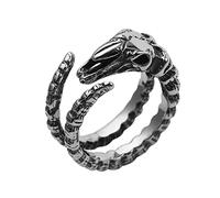 TQWSVUM Anillo de Cráneo de Cabeza de Cabra de Acero Inoxidable Para Hombres Mujeres - Nordic Viking Vintage Demon Sheep Head Ring - Gothic Cool Animal Finger Ring Joyas de Halloween