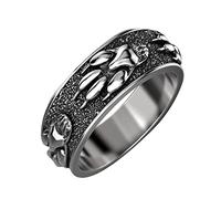 TQWSVUM Anillo de Garra de Oso Vikingo Nórdico -Hombres Mujeres Runas de Acero Inoxidable Anillo de Pata de Oso - Hecho A Mano Moda Animal Amuleto Anillo Pirata Joyería