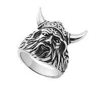 TQWSVUM Anillo de Guerrero Vikingo de Acero Inoxidable Para Hombre, Anillo Nórdico Vikingo Odin Knight, Anillo de Motociclista Medieval de Hip Hop Vintage Pulido Hecho A Mano Joyería Llamativa