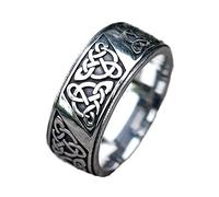 TQWSVUM Anillo de Nudo Celta de Acero Inoxidable Para Hombres Mujeres, Anillos de Símbolos Celtas Vintage de Triquetra, Pareja Norse Irish Promise Anillos de Compromiso Joyería Tamaño 7-13