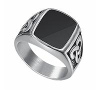 TQWSVUM Anillo de Nudo Celta Triquetra de Acero Inoxidable Para Mujeres Masculinas, Amuleto Pagano Vikingo Nórdico Joyería Irlandesa, Vintage Moda Punk Biker Banda de Bodas Signet Ring