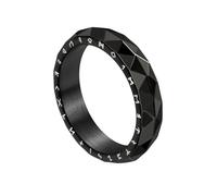 TQWSVUM Anillo de Runas Elder Futhark - Mitología Nórdica Hombre Vikingo Anillo de Acero Inoxidable - Hecho A Mano Pulido Moda Gótica Hip Hop Anillo de Cóctel Amuleto Pagano Joyería