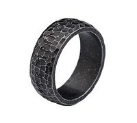 TQWSVUM Anillo de Runas Vikingas Para Hombres Y Mujeres - Anillo de Acero Inoxidable Con Runas Nórdicas Futhark -Moda Vintage Runa Pirata Anillo Estilo Gótico Celta Pagano Amuleto Joyería