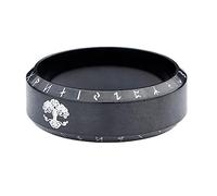 TQWSVUM Anillo del Árbol de la Vida de Las Runas Vikingas - Hombre Mujer Acero Inoxidable Yggdrasil Signet Anillo -Nordic Vintage Fashion Rune Words Amuleto Celtic Knot Futhark Runes Ring Jewelry