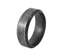 TQWSVUM Anillo del Dragón Nórdico - Anillo de Amuleto del Dragón Celta Vikingo Para Hombres -8MM Acero Inoxidable Cool Punk Animal Pirata Anillo de Boda Joyería Pagana