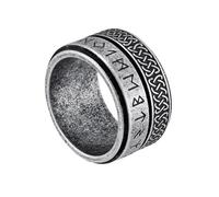 TQWSVUM Anillo Giratorio de Runa Nórdica Vikinga con Nudo Celta Para Hombres - Anillos Amuleto Giratorios de Acero Inoxidable Vintage de Doble Capa - Joyería Hecha A Mano Punk Street Rock Rapero