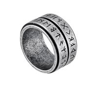 TQWSVUM Anillo Giratorio de Runas Vikingas Para Hombres Y Mujeres -Anillo Giratorio Acero Inoxidable con Runas Nórdicas Elder Futhark -Joyería Amuleto Moda Punk Para Parejas Hecho A Mano Y Pulido