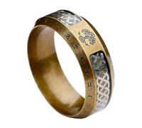 TQWSVUM Anillo Nórdico del Árbol la Vida Para Hombres Y Mujeres - Anillo Vikingo Acero Inoxidable Nudo Celta Yggdrasil - Pareja de Oro Antiguo Futhark Runas Boda Promesa Anillo Dedo Joyería(12)
