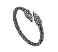 TQWSVUM Brazalete de Cabeza de Águila - Brazalete de Cabeza de Águila Vikinga de Acero Inoxidable para Hombre - Amuleto de Animal Vintage de Moda Nórdica Joyería de Pulsera Ajustable