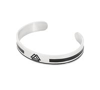 TQWSVUM Brazalete de Runa Vikinga para Hombres Y Mujeres - Brazalete de Símbolo de Valknut Triangular de Acero Inoxidable Nórdico - Joyería de Moda de Motorista Punk Rock Vintage Pulida Hecha