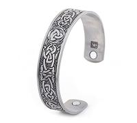 TQWSVUM Brazalete de Trinity con Nudo Celta Nórdico para Hombre, Pulsera Abierta Ajustable con Nudo Irlandés Vikingo, Joyería de Mujer Escandinava Punk Vintage Pulida Hecha A Mano