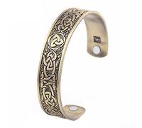 TQWSVUM Brazalete de Trinity con Nudo Celta Nórdico para Hombre, Pulsera Abierta Ajustable con Nudo Irlandés Vikingo, Joyería de Mujer Escandinava Punk Vintage Pulida Hecha A Mano