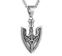 TQWSVUM Collar con Cabeza de Lanza Vikinga Nórdica - Collar con Colgante de Punta de Flecha Celta Acero Inoxidable para Hombre - Joyería Punk Rock de Moda Vintage Regalo Accesorios para Moteros