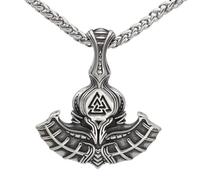 TQWSVUM Collar de Ancla Vikinga Valknut para Hombres Y Mujeres -Colgante Acero Inoxidable con Martillo Thor's Mjolnir La Mitología Nórdica -Vintage Hip Hop Encanto Pagano Amuleto Joyería Regalo