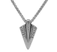 TQWSVUM Collar de Flecha con Runas Vikingas para Hombre - Colgante Punta de Lanza Acero Inoxidable Mitología Nórdica - Amuleto La Suerte de Protección Vintage Nórdico Cadena Clavícula para Suéter