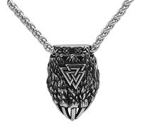 TQWSVUM Collar de Garras de Oso Vikingo,Hombres Mujeres Acero Inoxidable Pata Valknut Colgante Amuleto, Nudo Celta Nórdico Odin Símbolo Tótem Animal Protección Pagana Joyería