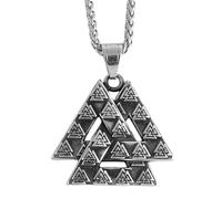 TQWSVUM Collar Valknut para Hombres - Amuleto Colgante Hueco con Símbolo de Triángulo Odin de Acero Inoxidable Vikingo Nórdico - Joyería de Calle Pagana Vintage Pulida Hecha A Mano