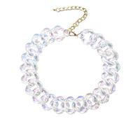 TQWSVUM Gargantilla de Cadena Gruesa Acrílica Colorida para Mujeres,Collares Exagerados de Cadena de Eslabones Cubanos de Resina Plástica,Punk Statement Boho Fashion Jewelry Gift For Girls