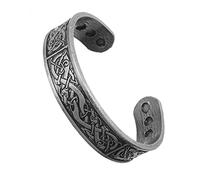 TQWSVUM Hombres Mujeres Viking Dragon Bangle, Metal Hecho A Mano Nordic Ouroboros Totem Pulsera Abierta Ajustable, Vintage Animal Amulet Cuff Bangle Fashion Hip Hop Jewelry