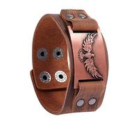 TQWSVUM Hombres Mujeres Viking Odin's Raven Bracelet - Nordic Crow Wide Pulsera de Cuero - Mitología Nórdica Animal Amuleto Moda Gótico Pagano Joyería Regalo