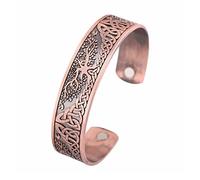 TQWSVUM Hombres Mujeres Viking Tree of Life Bangle, Pulsera de Nudo Celta Nórdico Yggdrasil, Metal Hecho A Mano Vintage Irish Knot Totem Ajustable Cuff Bangle Jewelry