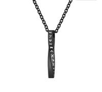 TQWSVUM Hombres Mujeres Vikingo Futhark Runas Collares - Runa Nórdica Acero Inoxidable Colgante Twist Amuleto - Hecho A Mano Moda Hip Hop Medieval Pagana Joyería Vintage