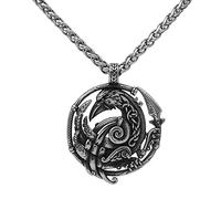TQWSVUM Mitología Nórdica Collar de Cuervo Vikingo para Hombres - Amuleto Colgante de Flecha de Cuervo de Nudo Celta de Acero Inoxidable - Vintage Odin Crow Hollow out Animal Jewelry Gift