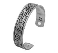 TQWSVUM Mujeres Hombres Vikingo Irlandés Nudo Ajustable Brazalete de Puño Abierto, Mitología Nórdica Celtic Nudo Vintage Amuleto Pulsera, Hecho A Mano Pulido Punk Pulsera Joyería Regalo