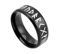 TQWSVUM Nordic Men's Stainless Steel Viking Circle Ring, Hecho A Mano Pulido Odin Amuleto Anillo del Pulgar, Chicos de la Edad Media Encanto Band Joyería Escandinava