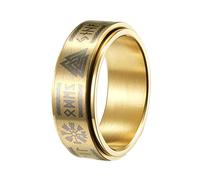 TQWSVUM Nordic Viking Thor's Hammer Anillo Giratorio - Hombres Mujeres Acero Inoxidable Mjolnir Spinner Ring - Celtic Pagan Gothic Vintage Punk Amulet Thumb Ring