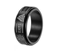 TQWSVUM Nordic Viking Thor's Hammer Anillo Giratorio - Hombres Mujeres Acero Inoxidable Mjolnir Spinner Ring - Celtic Pagan Gothic Vintage Punk Amulet Thumb Ring