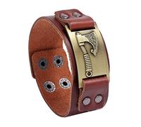 TQWSVUM Pulsera de Cuero con Hacha Vikinga para Hombre -Pulsera Ajustable de Tótem con Nudo Celta Nórdico -Pulsera Ancha de Cuero Hecha A Mano Pagan Talisman Vintage Jewelry