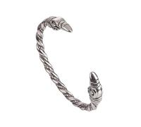 TQWSVUM Pulsera Vikinga Odín Cuervo para Hombre - Mitología Nórdica Pulsera de Cuervo de Acero Inoxidable - Hecho A Mano Pulido Cabeza de Cuervo Brazalete Brazalete Amuleto de Animales