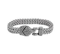 TQWSVUM Pulsera Vikinga Odín Cuervos/Serpiente/Cabeza de Lobo para Hombre - Pulsera Cadena Eslabones Malla Acero Inoxidable - Regalo de Joyería Declaración Animales Nórdicos Moda Gótica(Crow_21CM)